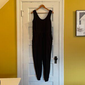 Everlane French Terry Jumpsuit in Washed Black